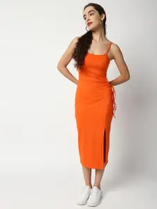 Disrupt Orange Bodycon Midi Dress