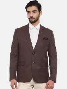 V-Mart Men Brown Checked Single Breasted Blazers