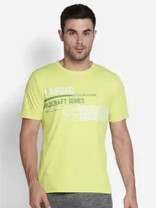 Wildcraft Men's Lime Green Typography Printed T-shirt