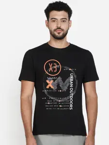 Wildcraft Men Black Typography Printed T-shirt