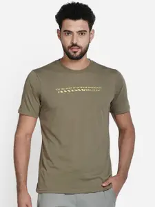 Wildcraft Men Olive Green Typography Printed Cotton T-shirt