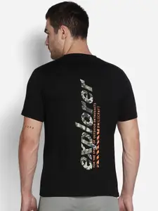Wildcraft Men Black Typography Printed T-shirt
