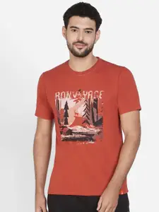 Wildcraft Men Red Printed Applique T-shirt