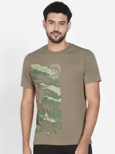 Wildcraft Men Olive Green Printed T-shirt