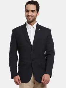 V-Mart Men Black Regular Fit Solid Formal Blazer