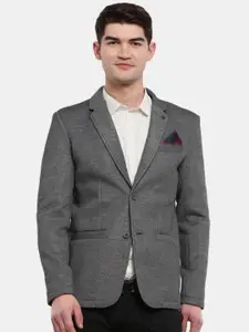 V-Mart Men Solid Knitted Polyester Notched Lapel Casual Blazer