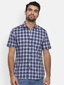 Red Chief Men White Slim Fit Checked Casual Shirt