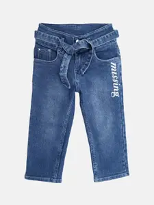 V-Mart Girls Blue Washed Denim Outdoor Denim Shorts