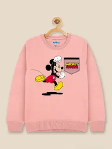 Kids Ville Boys Pink Mickey & Friends Printed Sweatshirt