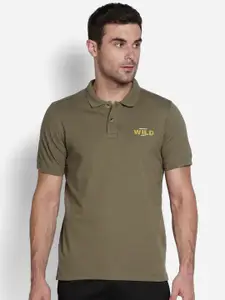 Wildcraft Men Olive Green Polo Collar T-shirt