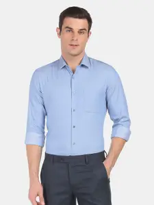 Arrow Men's Blue Manhattan Slim Fit Patterned Formal Shirt