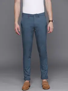 Louis Philippe Sport Men Striped Slim Fit Trousers