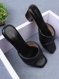 ICONICS Black Block Sandals