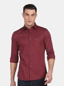 Arrow Sport Men Red Skinny Fit Printed Cotton Casual Shirt