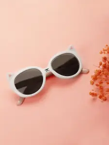 Carlton London Girls Grey Lens & White Cateye Sunglasses CLSG072