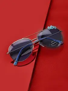 Carlton London Girls Purple Lens & Silver-Toned Aviator Sunglasses with UV Protected Lens