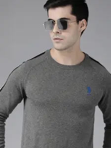 U.S. Polo Assn. U S Polo Assn Men Solid Pullover with Side Stripes