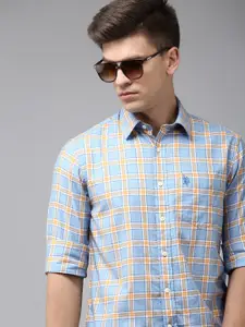 U.S. Polo Assn. Men Tailored Fit Checked Pure Cotton Casual Shirt