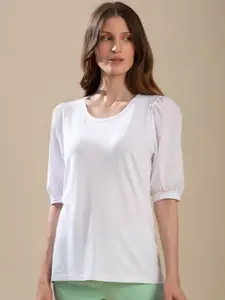 B.Copenhagen Women White Extended Sleeves T-shirt