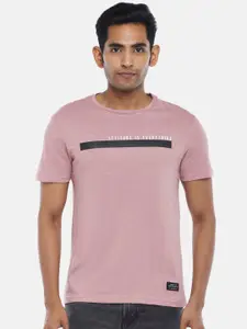 People Men Pink Slim Fit T-shirt