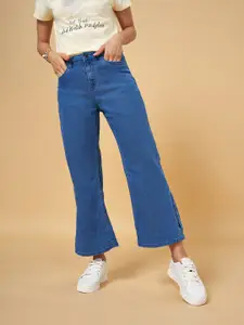 People Women Blue Flared Jeans