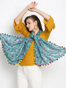 Dupatta Bazaar Women Teal Printed Scarf