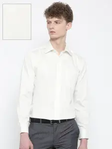 Park Avenue Men White Regular Fit Solid Formal Shirt