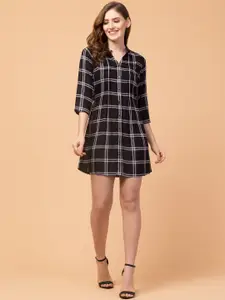 Hive91 Black Checked Shirt Dress