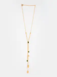 SHAYA Gold-Toned & Green Sterling Silver Gold-Plated Necklace