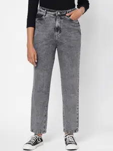 Kraus Jeans Women Grey High-Rise Heavy Fade Jeans