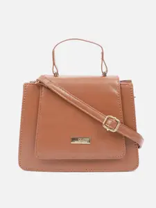 Carlton London Tan Swagger Satchel with Fringed