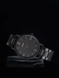 Timex Men Black Brass Dial & Black Bracelet Style Straps Analogue Watch TWTG80SMU10