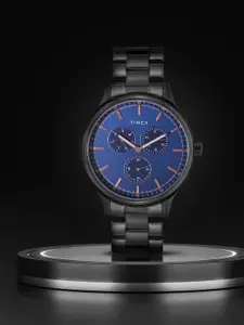 Timex Men Blue Brass Dial & Black Bracelet Straps Analogue Chronograph Watch TWEG184SMU04