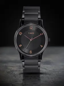 Timex Men Black Brass Dial & Black Bracelet Style Straps Analogue Watch TWNTG09SMU03