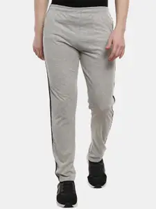 V-Mart Men Melange Grey Solid Cotton Track Pants