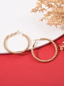 ToniQ Gold-Toned Circular Hoop Earrings