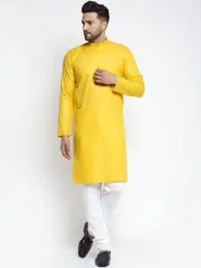 Jompers Men Yellow Kurta with Pyjamas