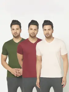 THE DAILY OUTFITS Men Pack of 3 V-Neck Cotton T-shirts