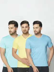 THE DAILY OUTFITS Men Pack of 3 V-Neck Cotton T-shirts