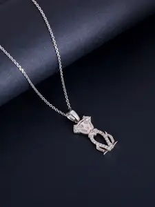 GIVA 925 Sterling Silver Rhodium-Plated Puppy Love Pendant With Link Chain