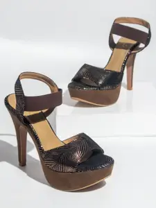 Inc 5 Gold-Toned Party High-Top Stiletto Sandals