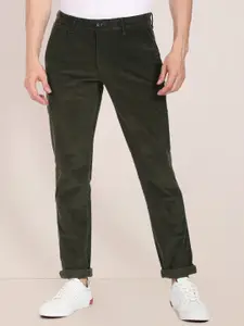 U.S. Polo Assn. Men Olive Green Slim Fit Corduroy Trousers