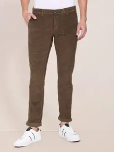U.S. Polo Assn. Men Brown Slim Fit Corduroy Trousers
