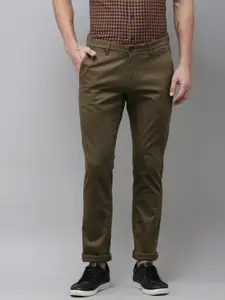 U.S. Polo Assn. Men Textured Slim Fit Regular Trousers