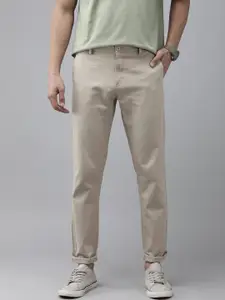 U.S. Polo Assn. U S Polo Assn Men Solid Slim Fit Smart Casual Trousers