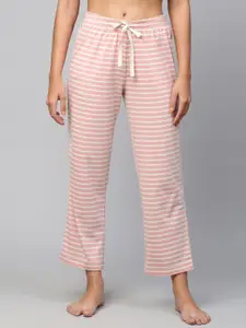 Chemistry Women Pink & White Striped Lounge Pants