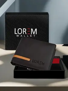 LOREM Men Brown Two Fold Wallet with SIM Card Holder