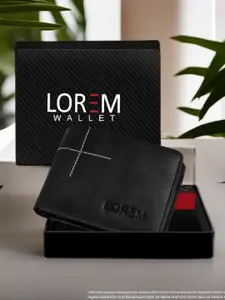 LOREM Men Black & White Two Fold Wallet with SIM Card Holder