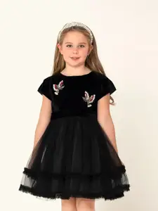 Cherry Crumble Black Embellished Dress