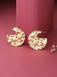 kashwini Gold-Toned & Brown Contemporary Drop Earrings